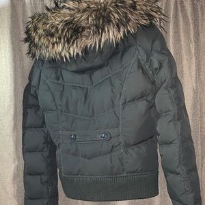 -SOLD- Green Hollister Faux Fur Jacket Size Large